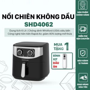 Nồi chiên không dầu 6L Sunhouse SHD4062 - Bảo hành chính hãng 12T