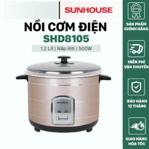 Nồi Cơm Điện Nắp Rời Sunhouse SHD8105 1.2L giá rẻ Chính hãng bảo hành Toàn Quốc 12 tháng